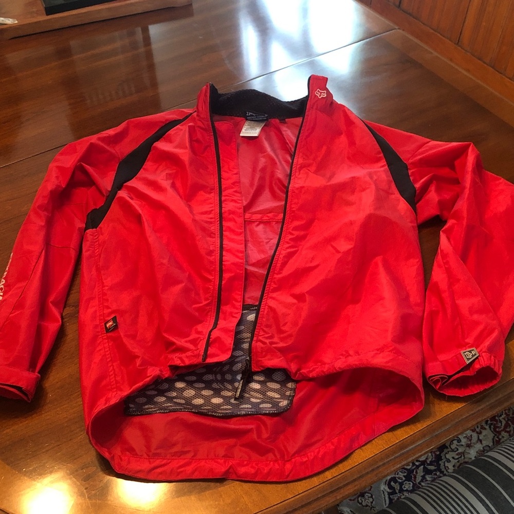 Fox Red Cycling Jersey with Black Logo